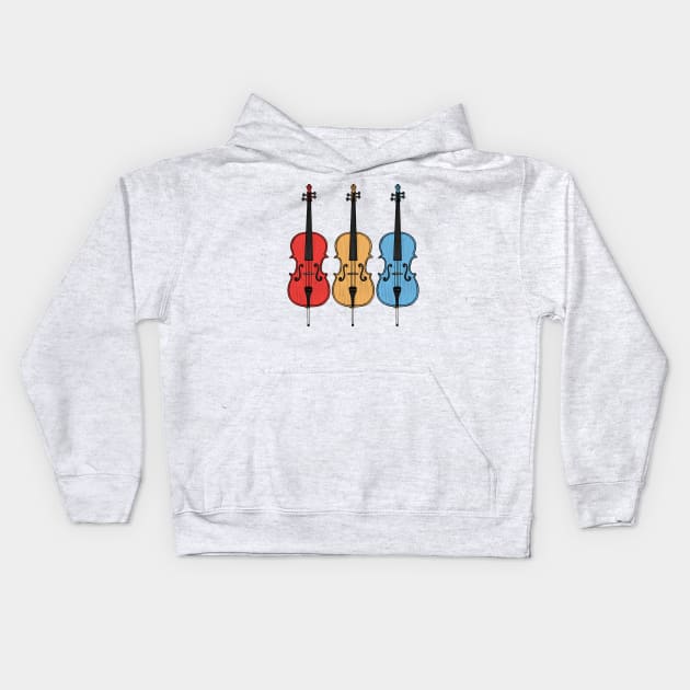 Cello Cellist String Musician Summer Music Festival Kids Hoodie by doodlerob